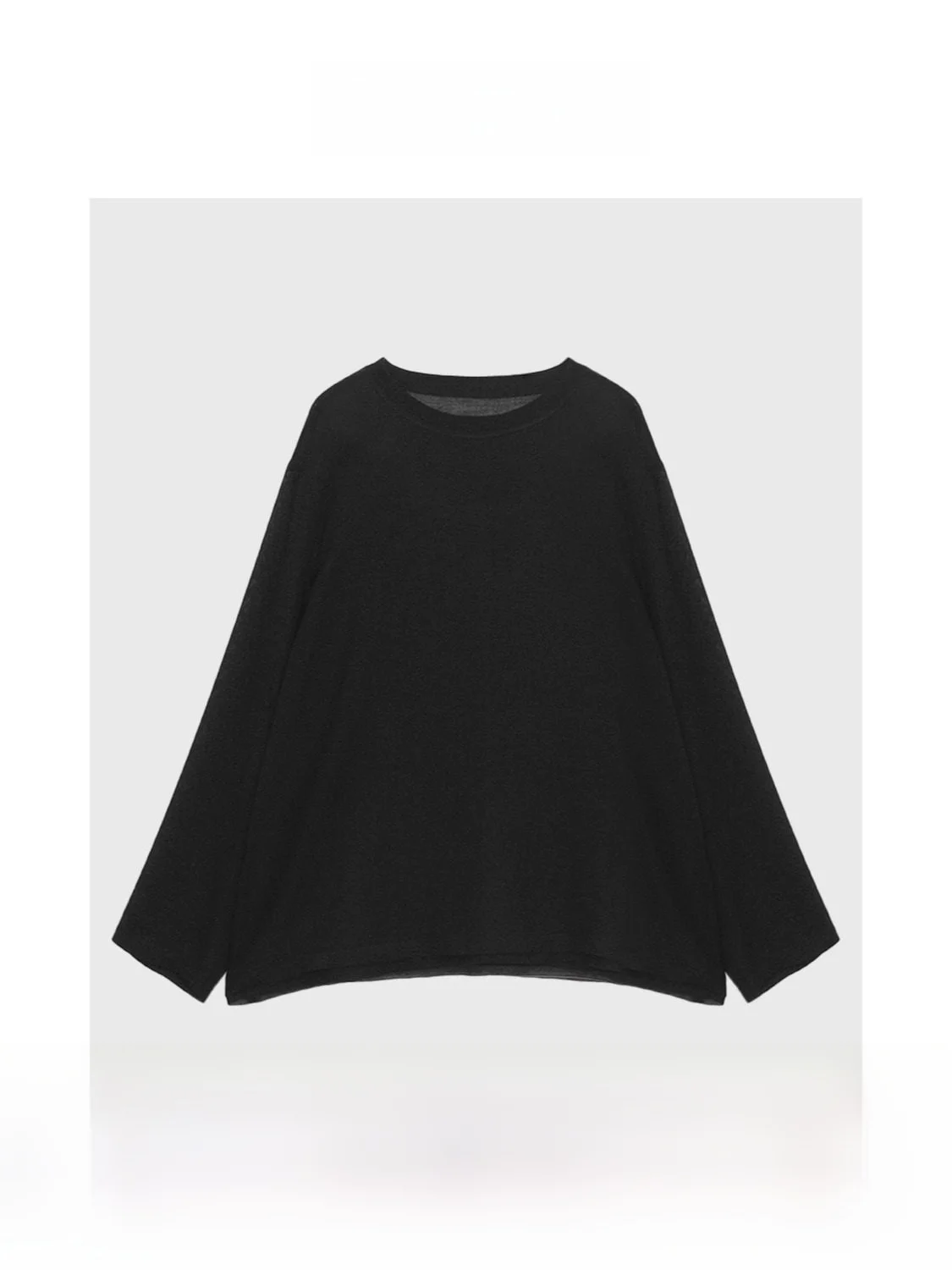 

Wear Summer New 00 Silk mat Micro Transparency round Ne Ribbed Long Sve Small irt 53S032579