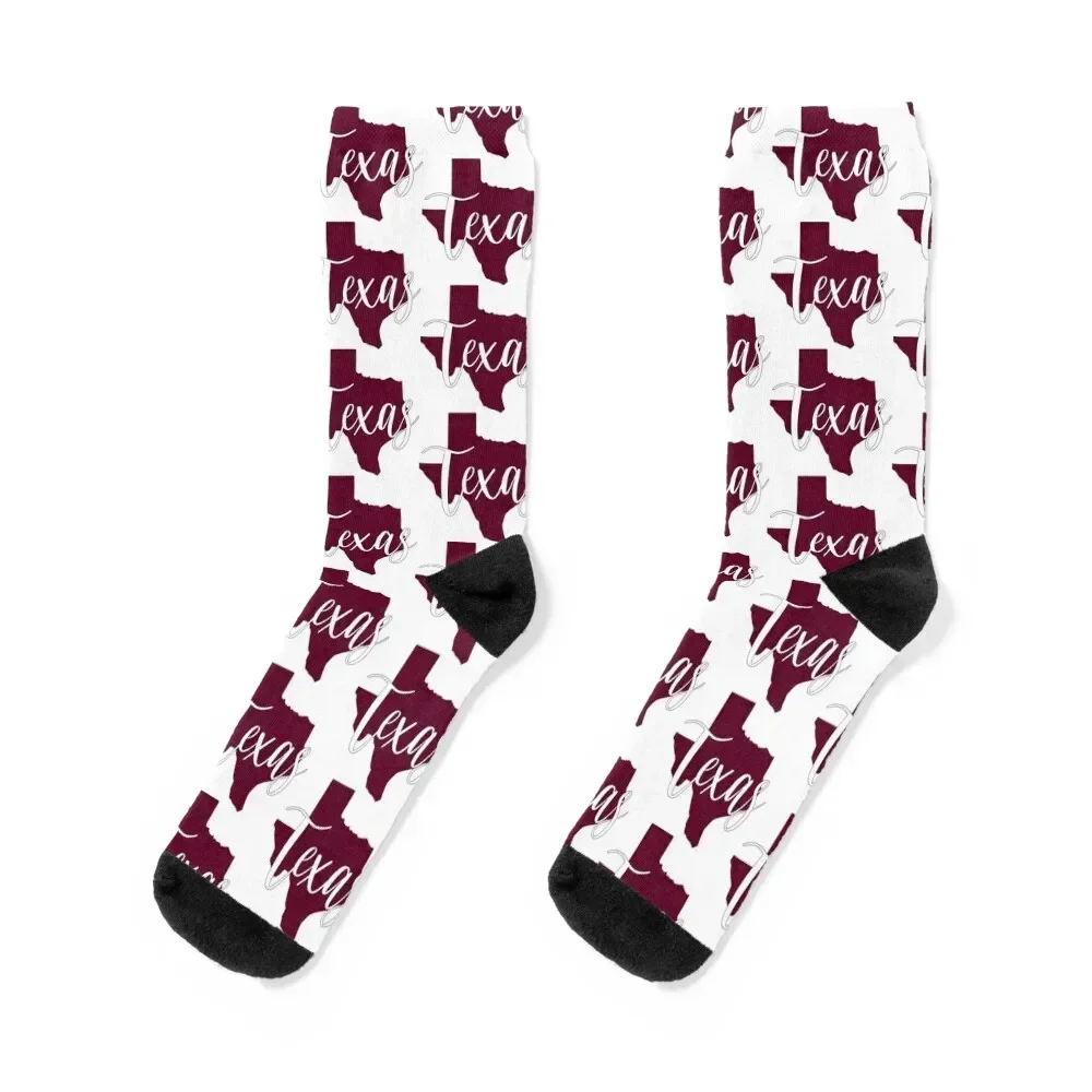 Texas Maroon Sticker Socks summer kawaii Socks Men Women's