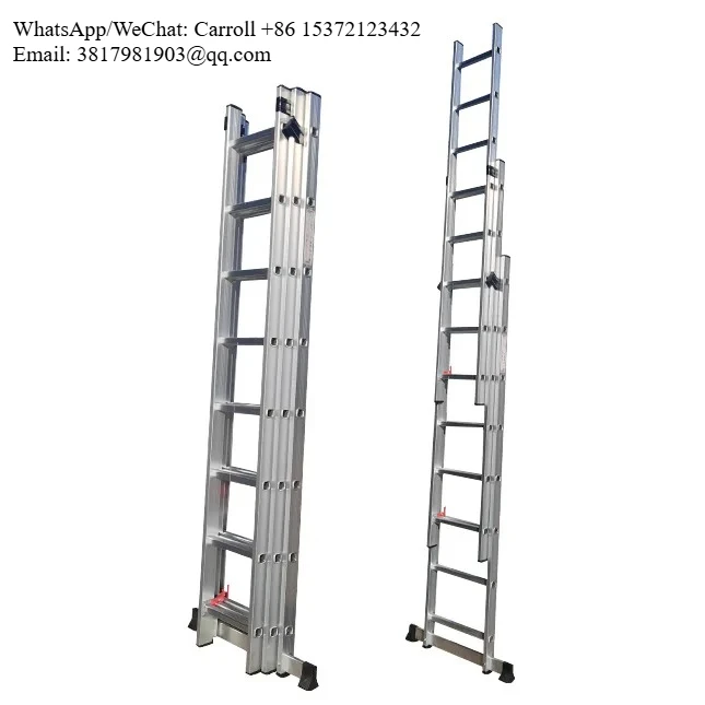 

3-Section Aluminum Alloy Telescopic Ladder Straight and Step Folding Light Attic Domestic Ladders