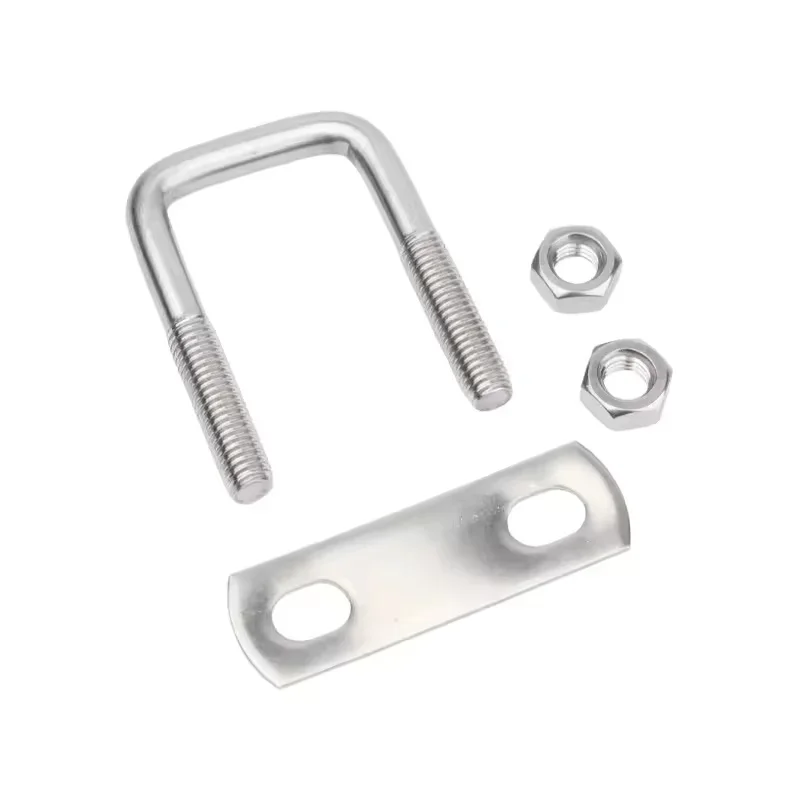 U-Bolzen aus Edelstahl 304 mit quadratischem Kopf und Mutternplattenklemmensatz M8 M10 M12 – Detail 6
