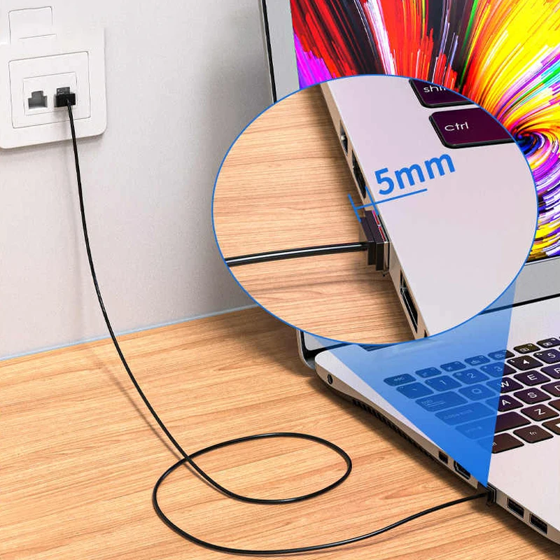 CAT6A RJ45 رقيقة كابل إيثرنت الترا قصيرة كريستال رئيس خط الشبكة 10 جيجابايت النطاق العريض راوتر الكمبيوتر صندوق خزانة المنزل سلك توصيل معزز