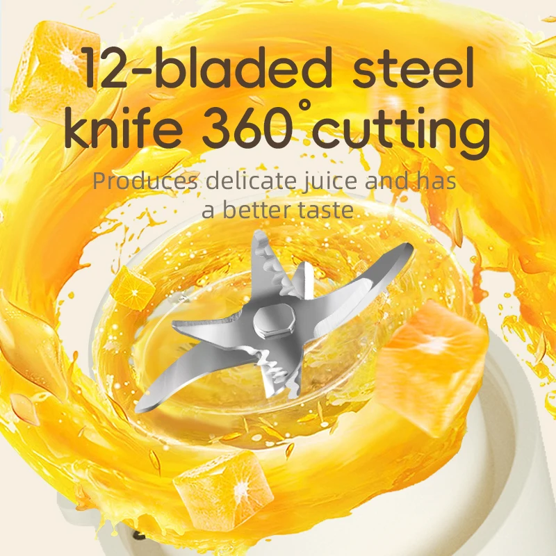 Draagbare blender Juicer Fruitmixers Oplaadbare Smoothie Juicer Cup Squeezer Juice Maker Veiligheidsslot ontwerp Cup deksel cadeau