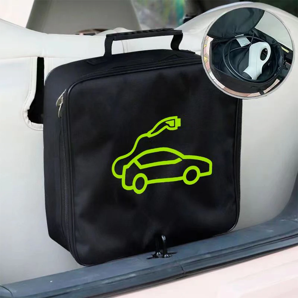 Car Charging Cable Storage Carry Bag For GWM Haval H6 Gt Phev Jolion Hev Ora Cat Funky Cat Dargo F7 F7x H9 Auto Accessories