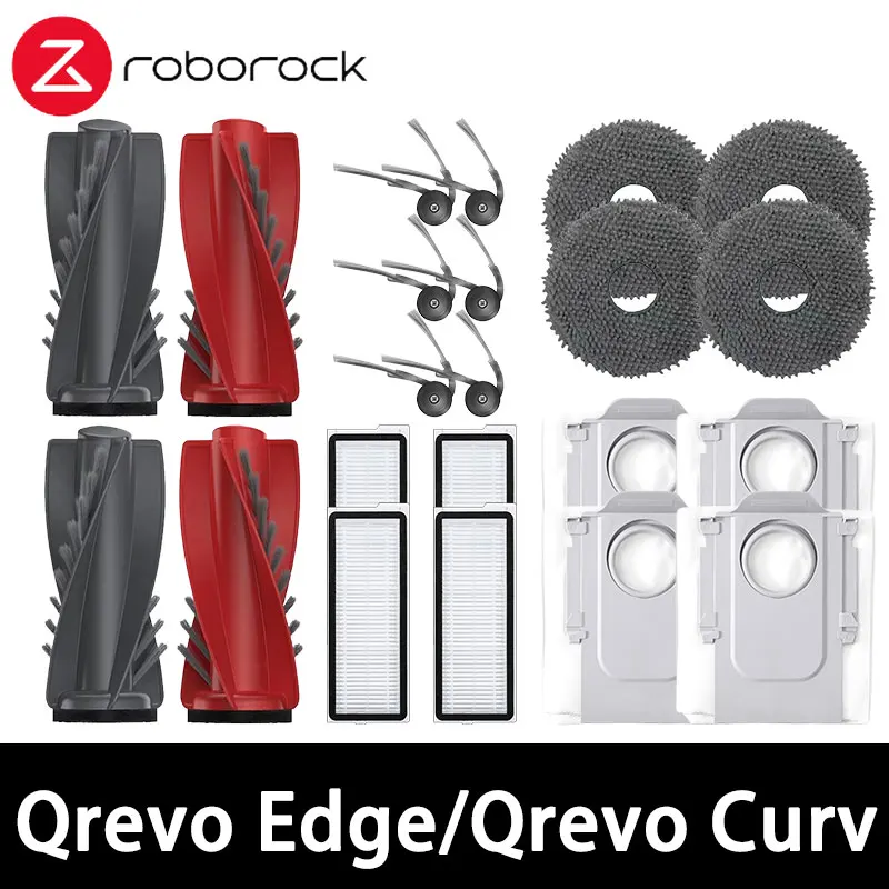 Roborock Qrevo 5AE / Curv / CurvC / Curv S5X 5A1 5XC / Edge / EdgeC / Edge S5A 5V1 أجزاء فرشاة تصفية ممسحة حقيبة