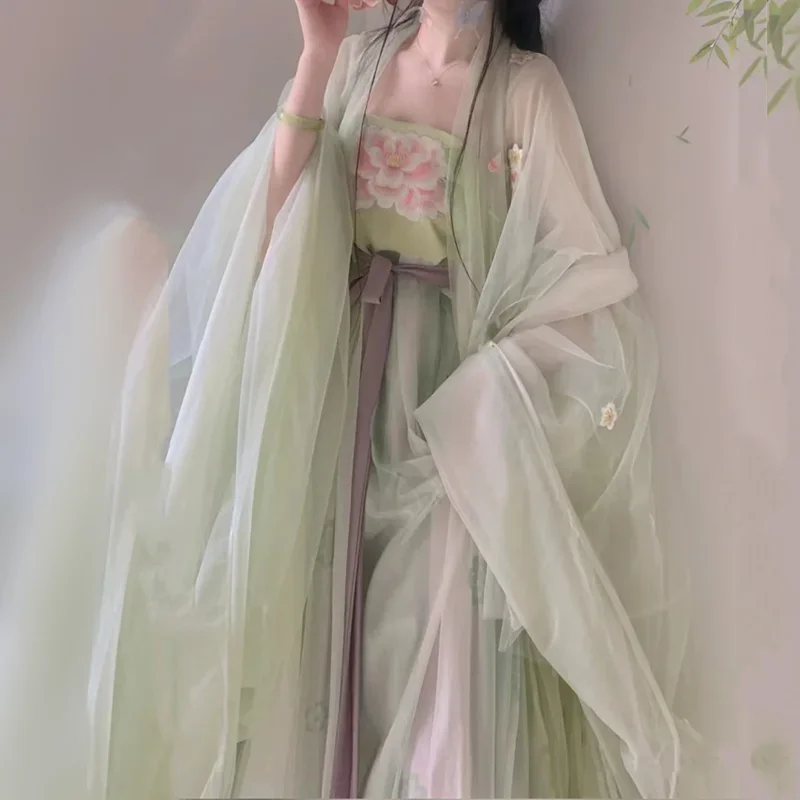 2023 New Hanfu China Ancient Traditional Hanfu Set Female Cosplay Costume Summer Big Sleeve Fairy Hanfu Loose Suit Chinese Dress