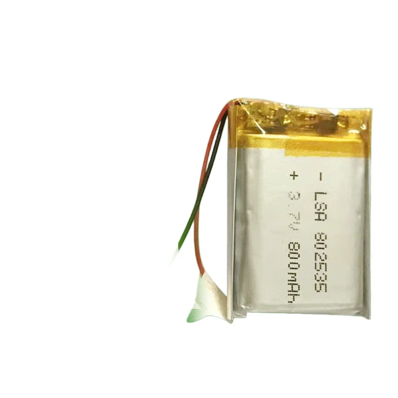 3.7V 800mAh 802535 Lithium Polymer Battery for Beauty Devices Smart Wearables Bluetooth Speakers & GPS Navigation