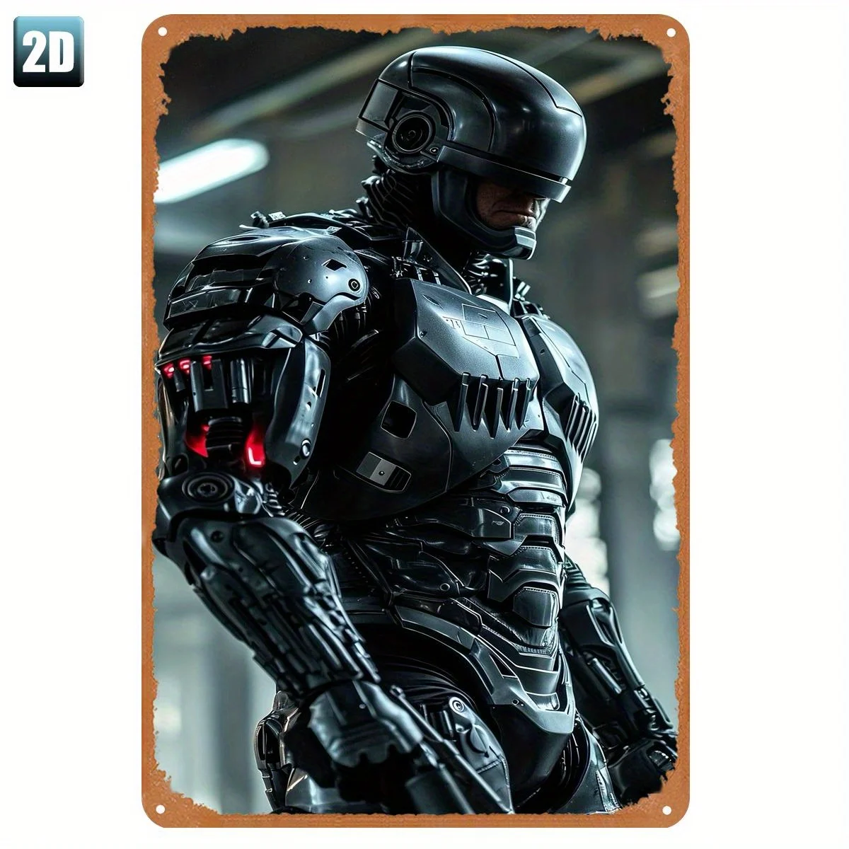 RoboCop: High-Tech Tactical Suit Metal Tin Sign - Vintage Retro Wall Art Decor (/) for Room, Bar, Garage, Man Cave Durab