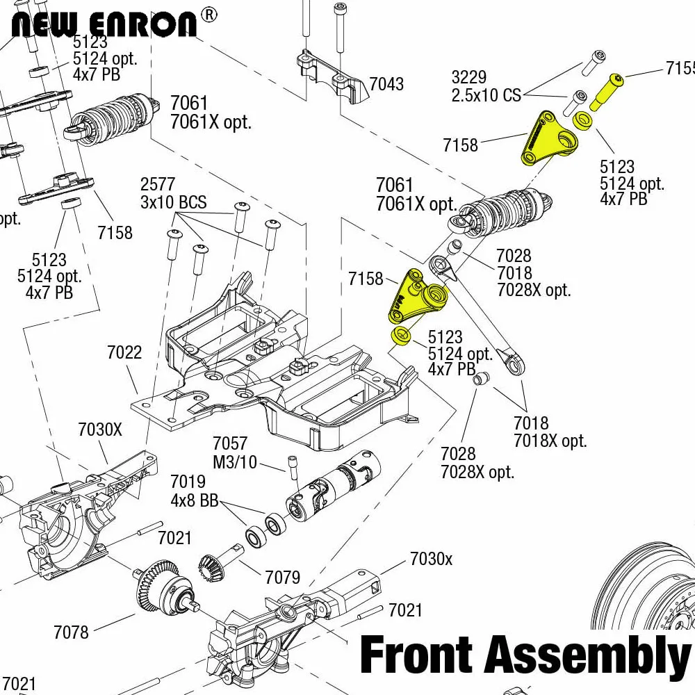 NEW ENRON Alloy #7158 Front & Rear Rocker Arms for RC Short Truck Car Traxxas 1/16 E-Revo 71054 VXL 71076 Summit Slash 4WD 70054