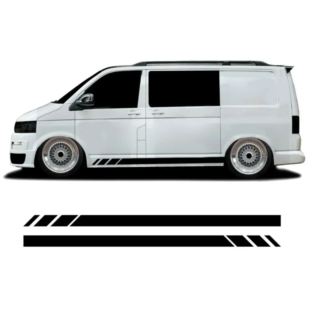 

230*12 см наклейки черные боковые полосы наклейки для Transporter T4 T5 Campervan RV автомобильные аксессуары