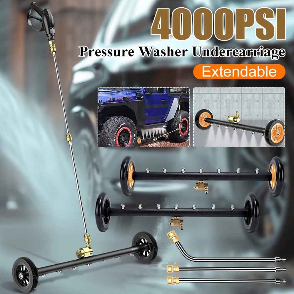 

Очиститель поверхности ходовой части, мойка высокого давления, выдвижной 3-сторонний разъем 1/4, быстрый разъем, водяная метла высокого давления для шасси автомобиля ﻿