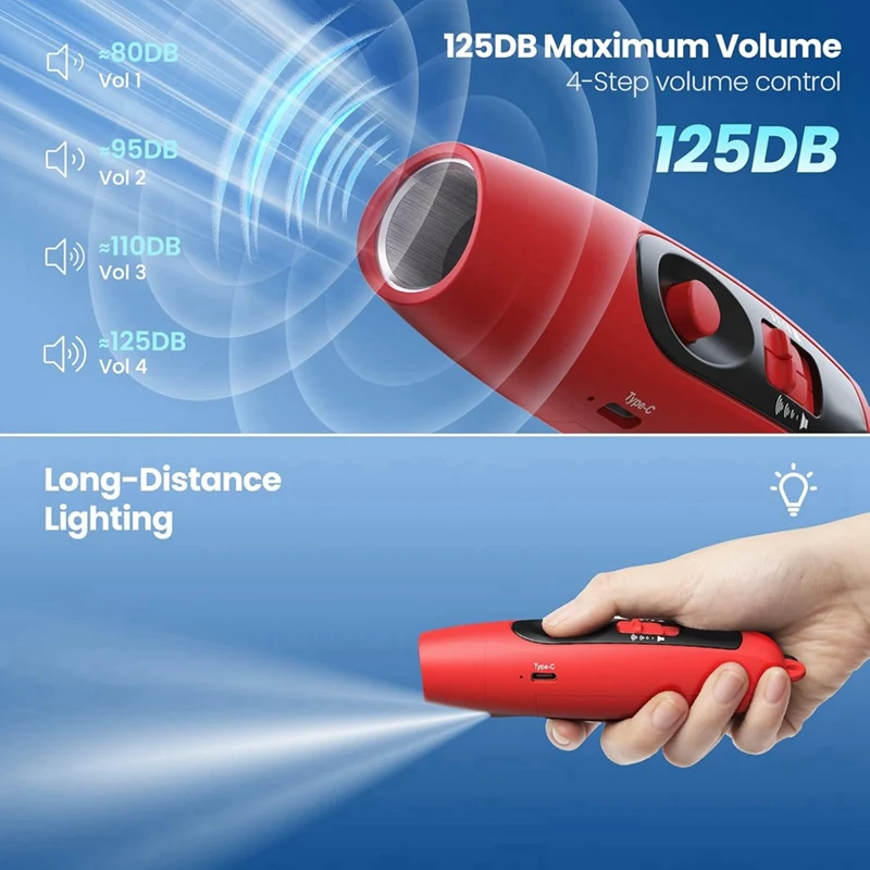 ABHS-صافرة إلكترونية مع شحن USB، لمعلم مدربي الحكم، صفارة تخييم رياضية خارجية مع حبل قصير #2