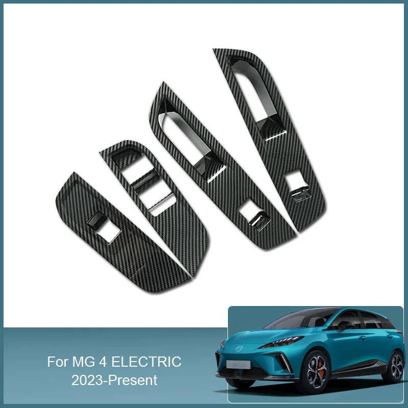 

4pcs ABS For MG 4 Electric Mulan 2023-2025 Car Window Lift Switch Panel Cover Trims Protective Sequin Internal Auto Accessory