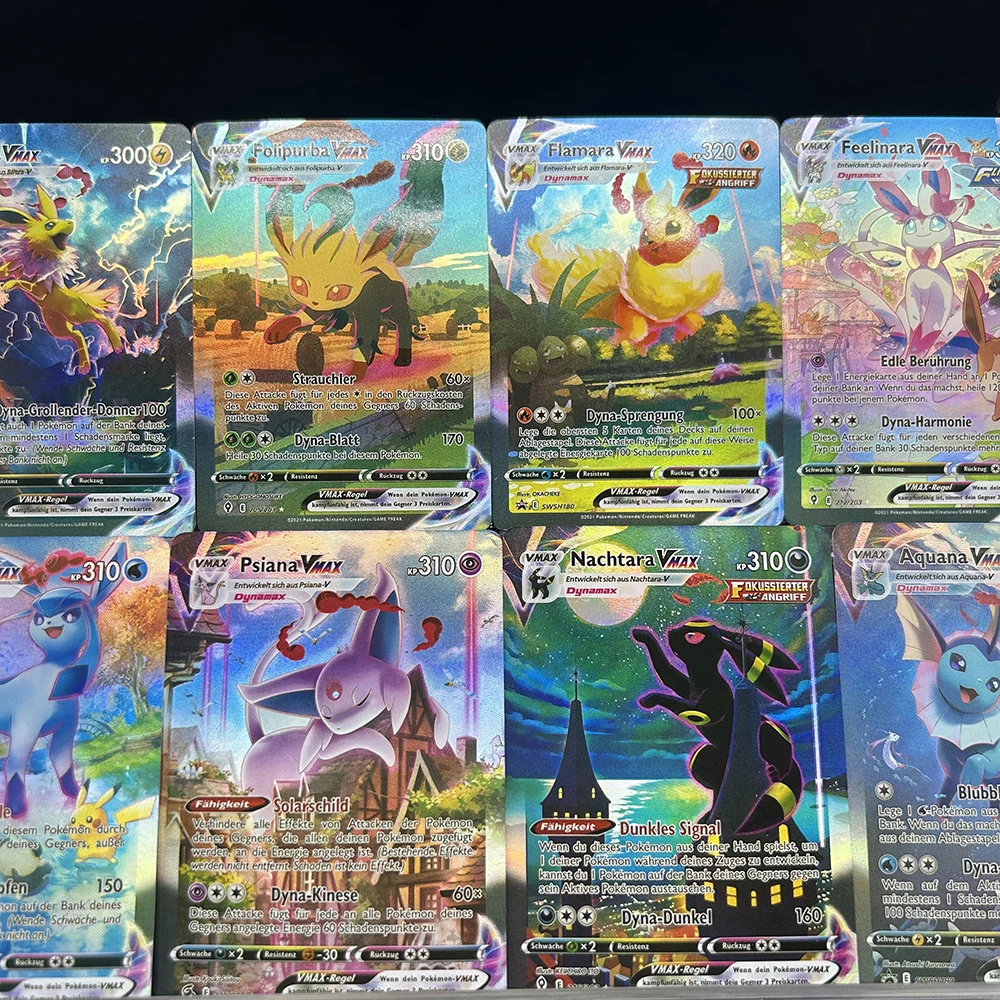 

DIY Аниме PTCG TCG Коллекционная карта Немецкий Gengar Vmax 271/264 Fusion Strike Sword Shield Альтернативная художественная фольгированная карта Детская игрушка в подарок