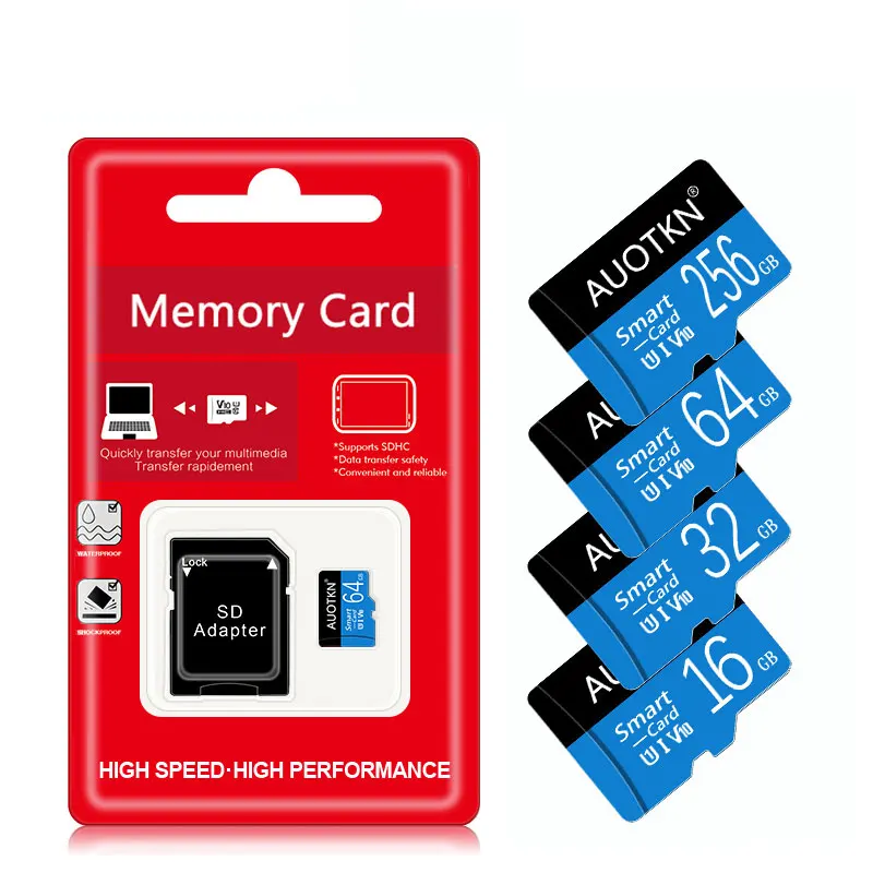 Carte mémoire Pro pour appareil photo Mini SD, 8 Go, 16 Go, 32 Go, 64 Go, 128 Go, 256 Go, Classe 10, U1, 4K, TF, Cartes de lecteur flash, Vente chaude