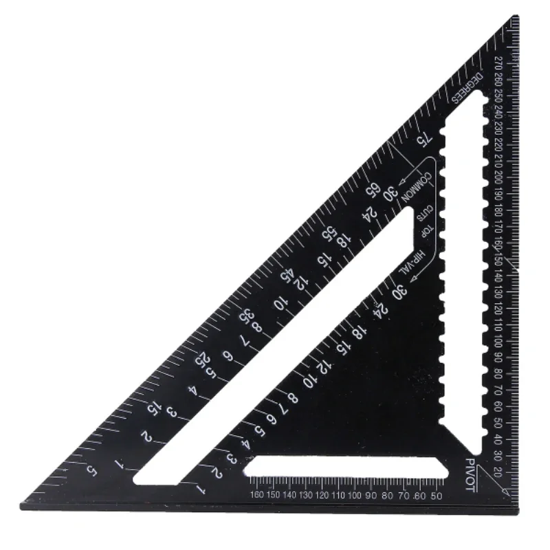 Imagem -05 - Alumínio Alloy Triângulo Ângulo Régua Woodworking Medição Ferramenta Square Layout Gauge Leitura Rápida 30cm 12