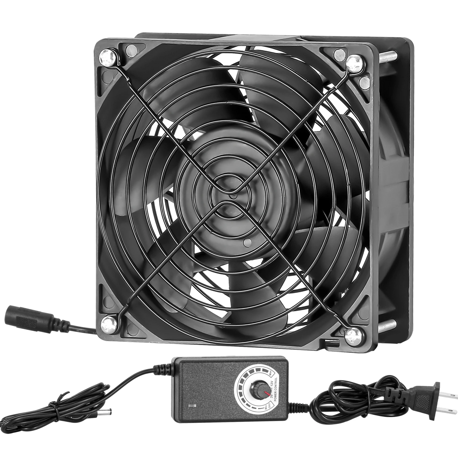 120mm 4000RPM Case Fan Cooling With Speed Controller 12cm 12V 220V Btc Machine Chassis Workstation Cabinet Radiator Server fan