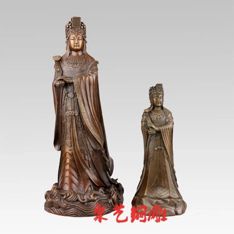 GOOD MAZU statue # family HOME efficacious -Sea God Guanyin bronze statue-bless Safety Health-S SIZE