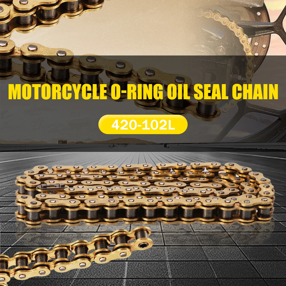 O-ring oil seal chain gold oil seal chain thickened suitable for 420 chain 102-section link off-road motorcycle chain