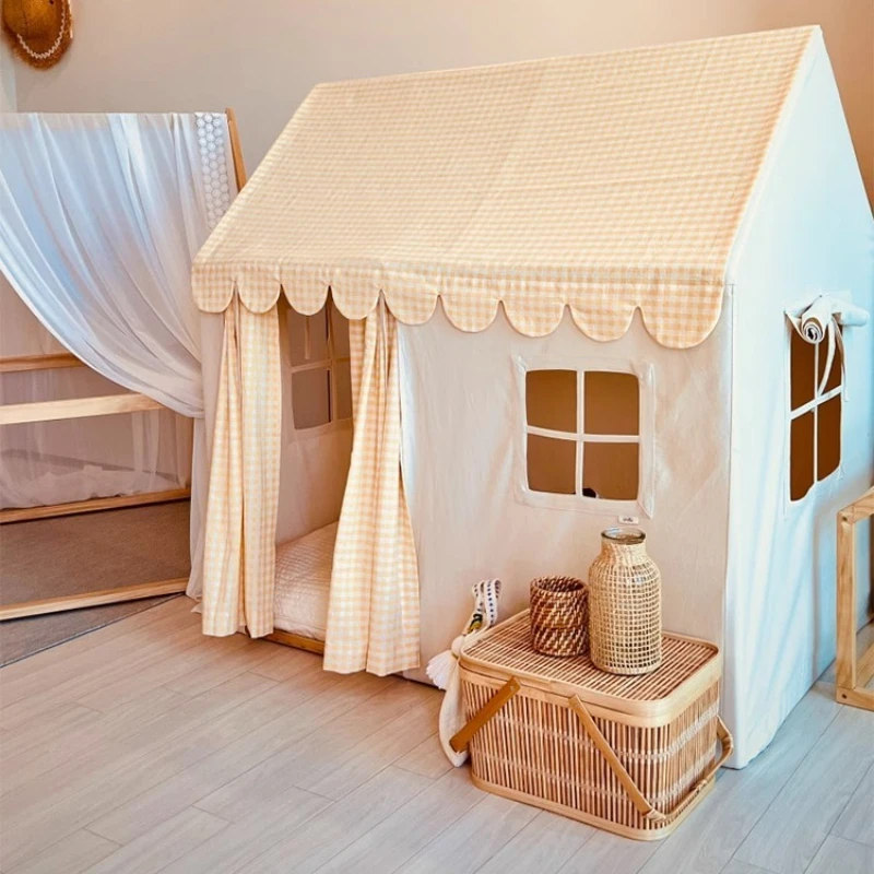 Kindertent Indoor Nordic Grid Game House Home Kleuterschool Ouder-kind Kamer Jongens en meisjes Klein huis Speelgoedhuis