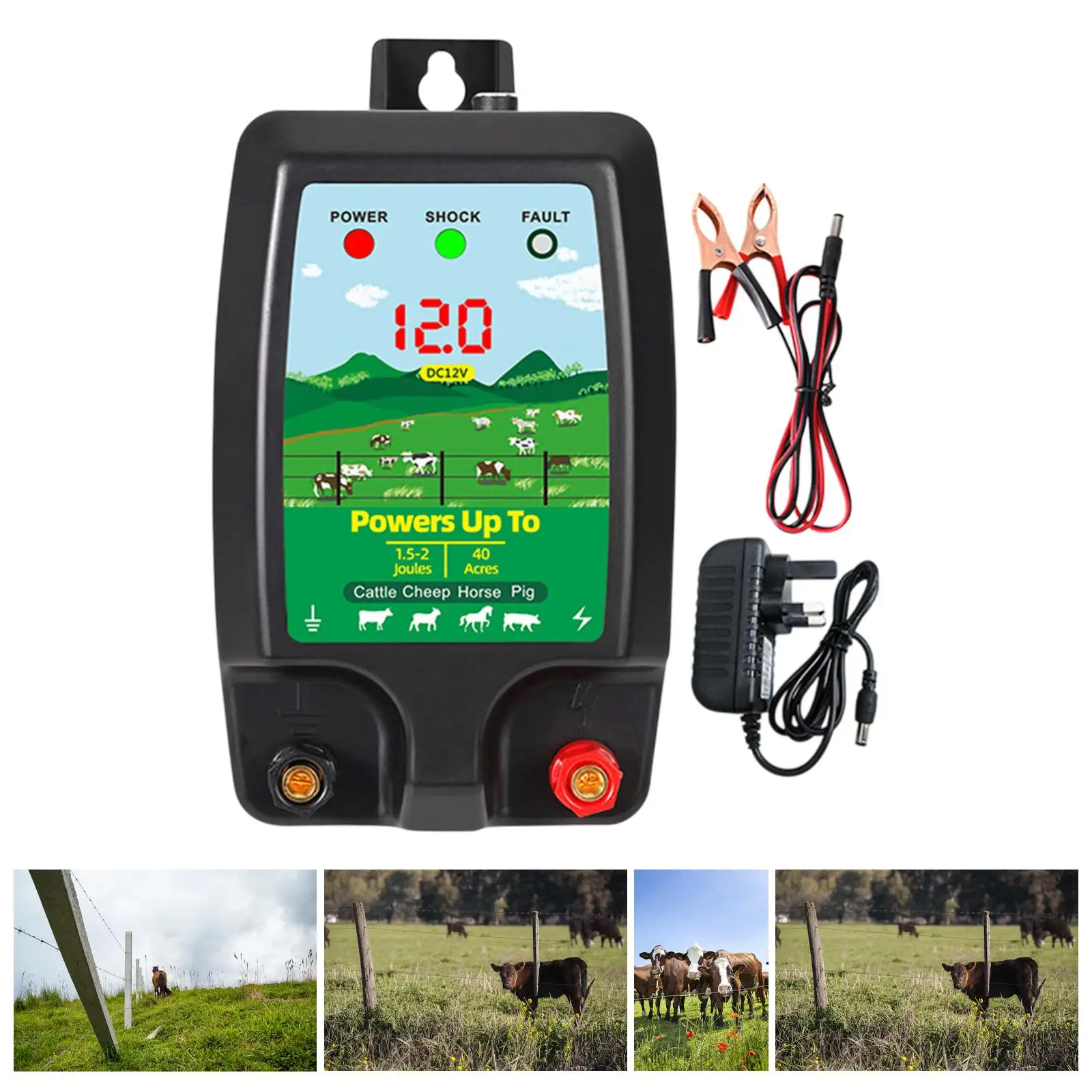 

Electric Fence Energizer Electric Fence Charger for Garden Cattle Farm