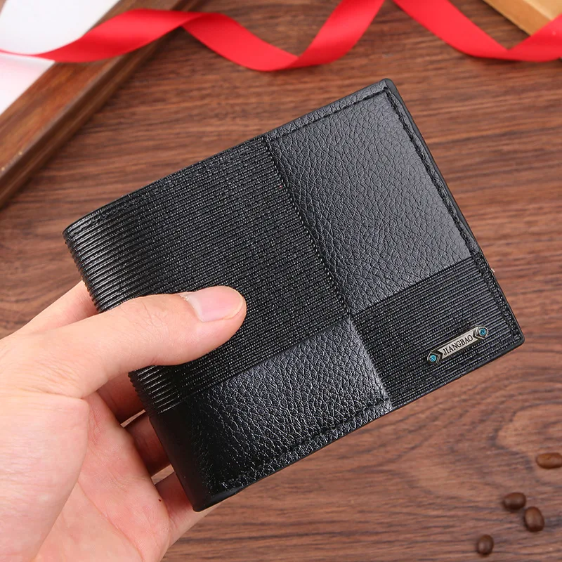 Men Short Bifold Faux Leather Masculina Billetera Credit ID Card Holder Wallet Billfold Purse Clutch Solid Hombre Business Slim