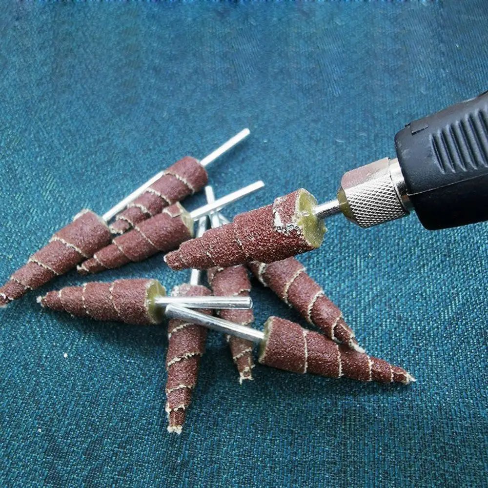 

Sanding Rotary Tool Polishing Drill Accessories Cone Grinding Head Steel Shank Sandpaper Sanding Bands