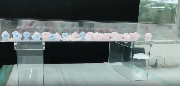custom transparent wedding furniture bride and groom transparent crystal acrylic dining table