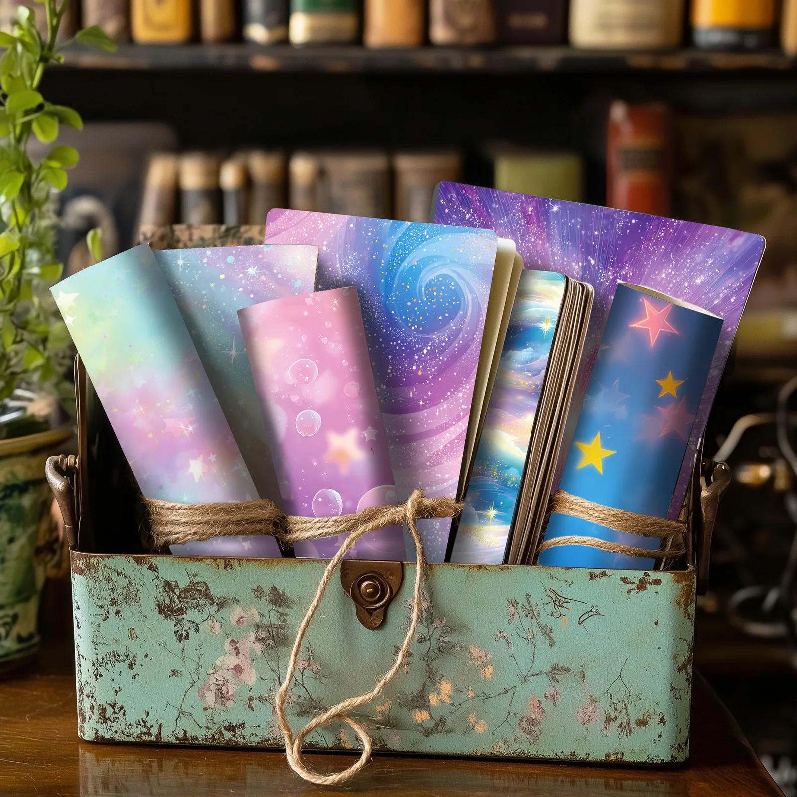 12 sheets/pack Sparkling Star Material Paper Dreamy Sweet DIY Creative Account Background Paper