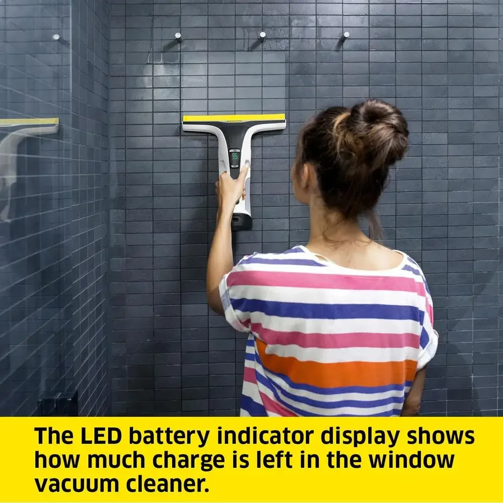 Electric Window Vacuum Squeegee Cordless 11 Inch Multi-Surface Cleaner Rechargeable Cleaning System Showers Mirrors Glass