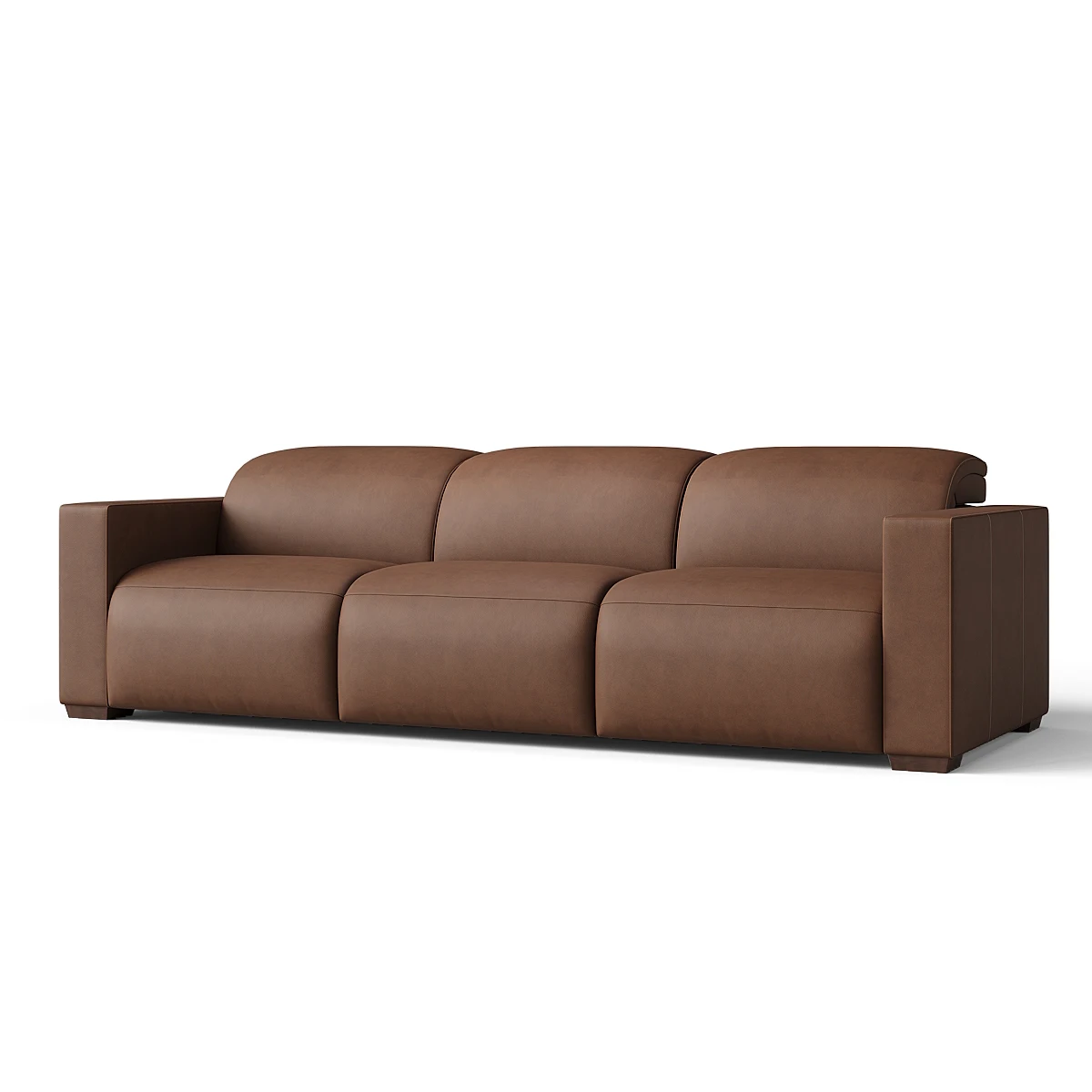 FERLY Luxury Modern Genuine Leather Electric Recliner Sofa with Power Motion Convertible Living Room Seating Set