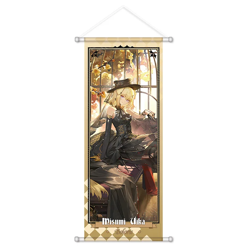 VIKAMA Vintage Gothic Male Anime Wall Scroll Tapestry Dark Victorian Character Art Fabric Poster for Bedroom Living Room Gift