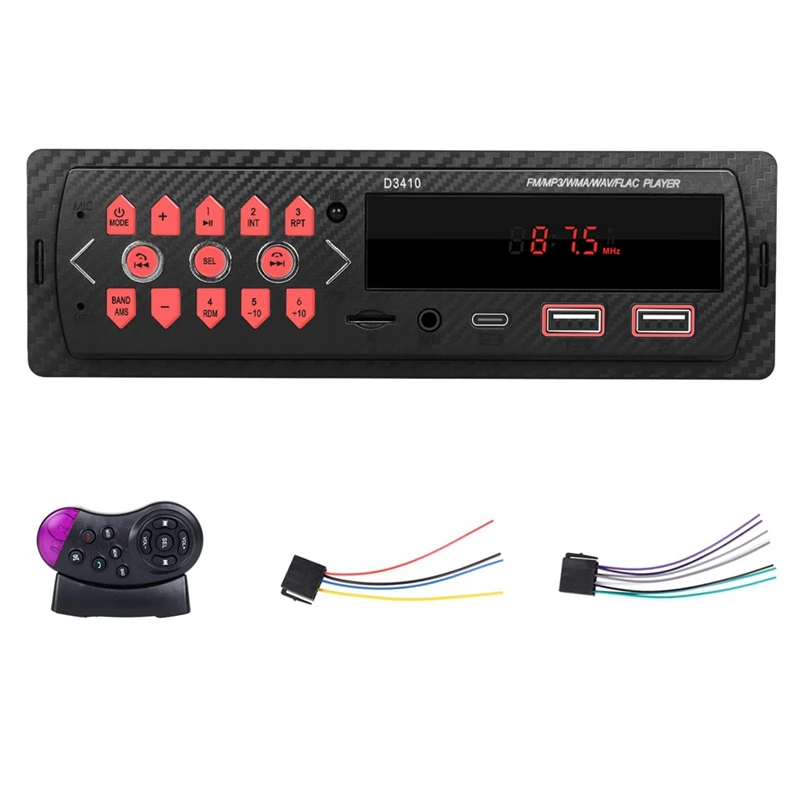 1DIN In-Dash Car Radio Stereo Digital Bluetooth Audio Music Stereo Car Player Radio MP3 Player USB/SD/AUX-In