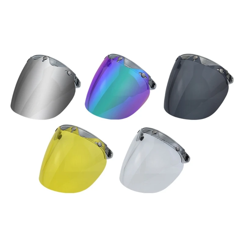 

Universal 3-Snap Flip Up Visor Shield Lens for Open Face Motorcycles Helmets