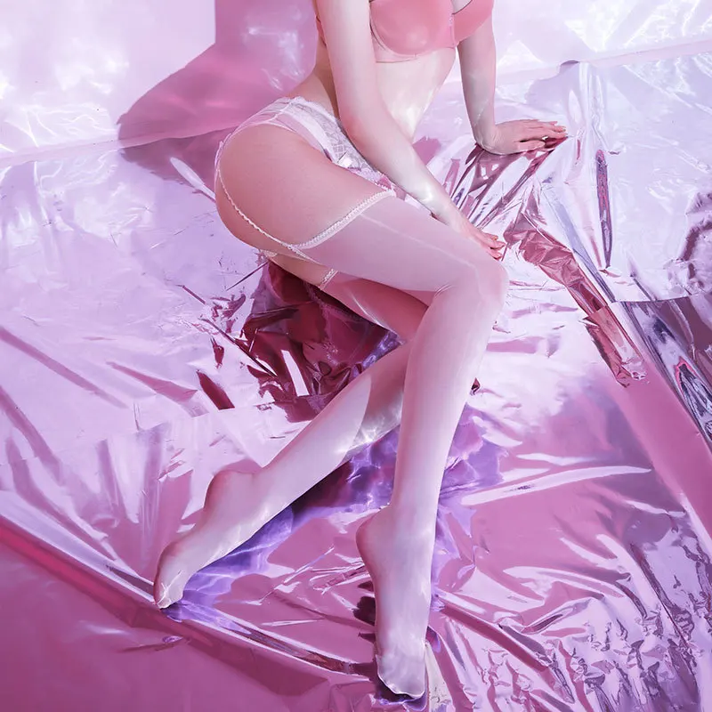 جوارب مثيرة بحمالات من الدانتيل قطعة واحدة بأربعة جوانب جوارب صيفية سوداء مجوفة مفتوحة المنشعب لا حاجة لخلع جوارب الساق العارية #3