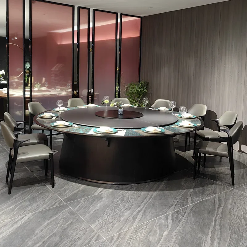 طاولة طعام فندقية مصممة، طاولة مستديرة كهربائية #2