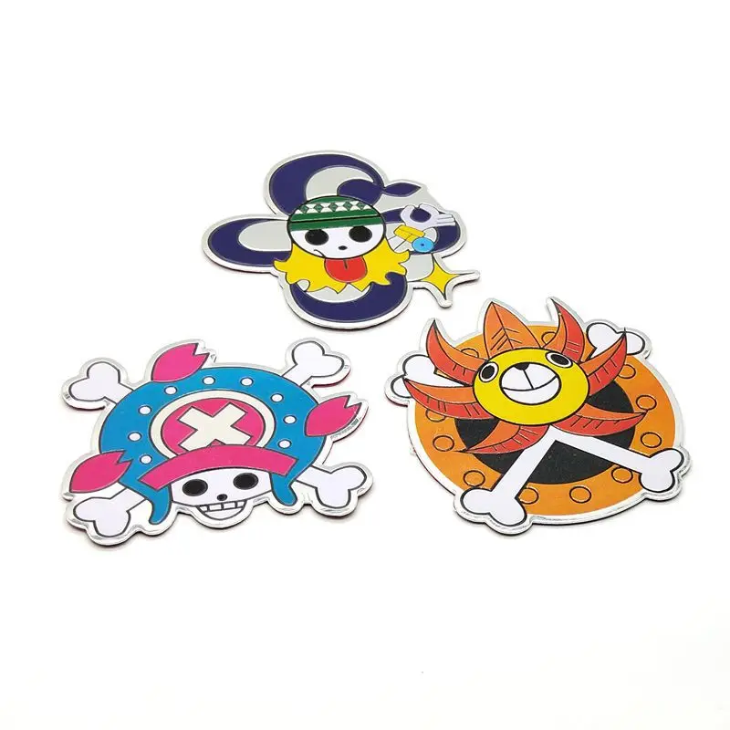 One Piece Riman Metal Sticker Car Modification Sticker UsoppTony Tony Chopper SkullDecorative StickerChildren's Toy BirthdayGift