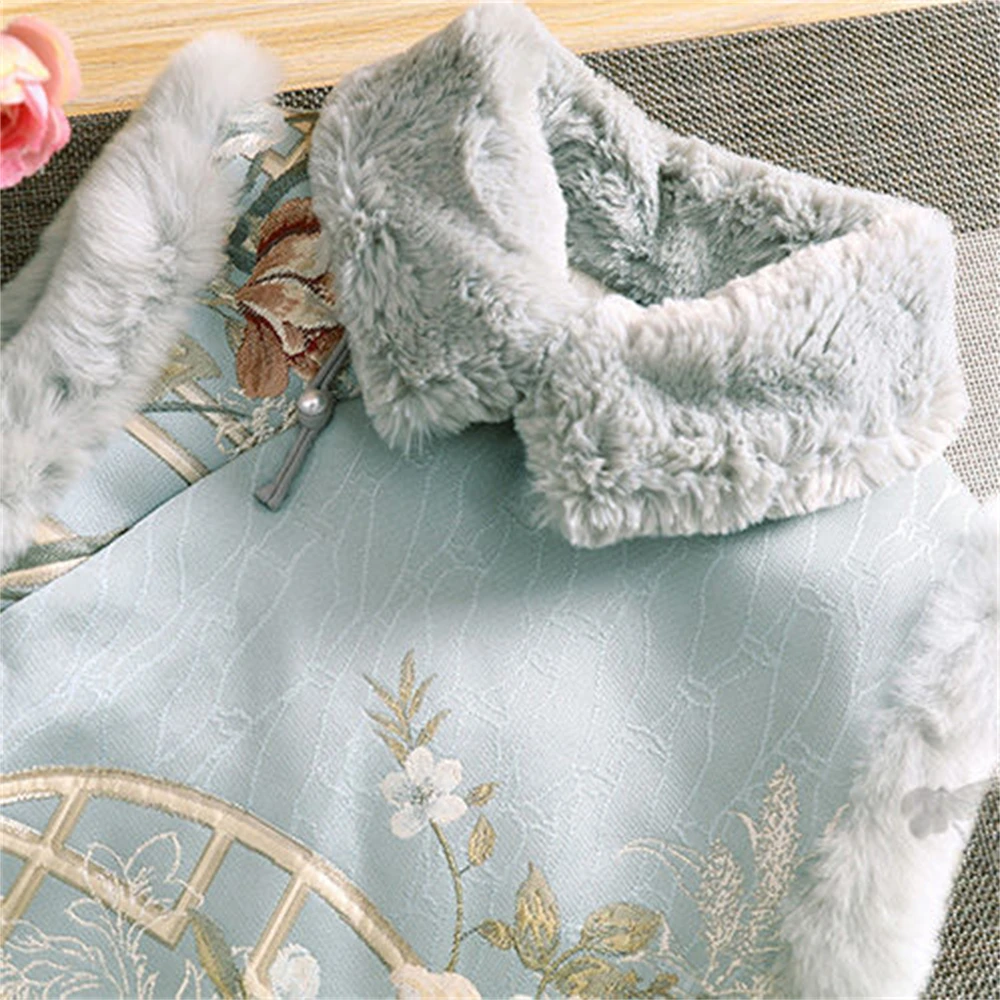 سترة شيونغسام على الطراز الوطني الصيني ، صدرية مطرزة عتيقة ، بدلة تانغ ، توبات هانفو الشتوية ، زي منزلي ، هدية للنساء