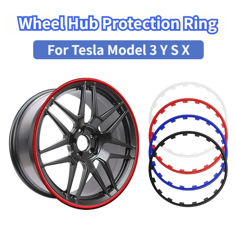 

For Tesla Model 3/Y/S/X/3+ Wheel Hub Protection Ring Car Rims Ring Protectors Vehicle Wheel Rims Guard Strips 17/18/19/20/21inch
