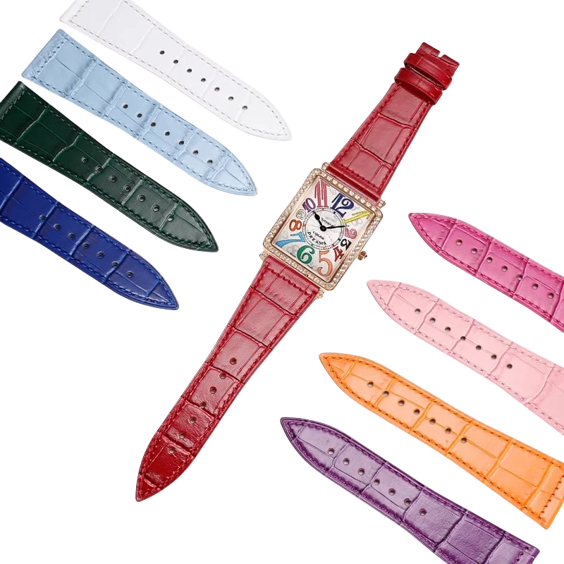 لساعة فرانك مولر الكلاسيكية ذات الرأس المسطح من الجلد الطبيعي