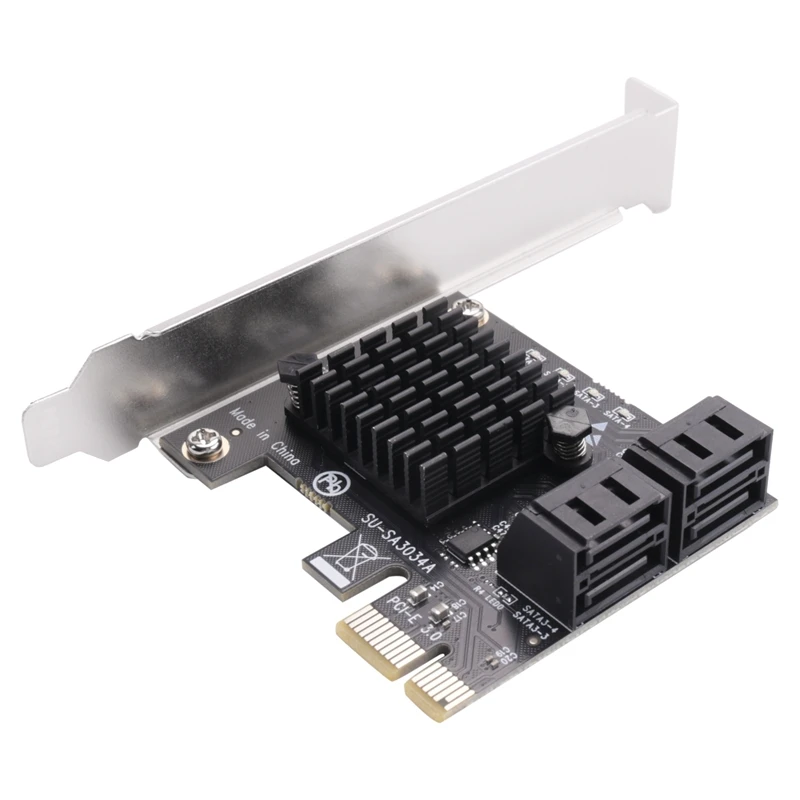 

Pcie To 4 Ports SATA 3 III 3.0 6 Gbps SSD Adapter PCI-E PCI Express Controller Board Expansion Card Add On Card