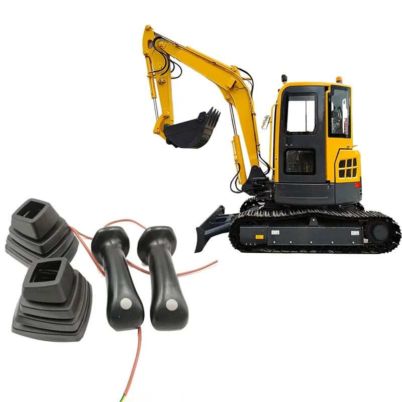 

1Set L+R Excavator Joystick Assy Gears Handle With Dust Cover For Rexroth Yuchai LOVOL Longgong-Revo 55/60/65/75-8/80