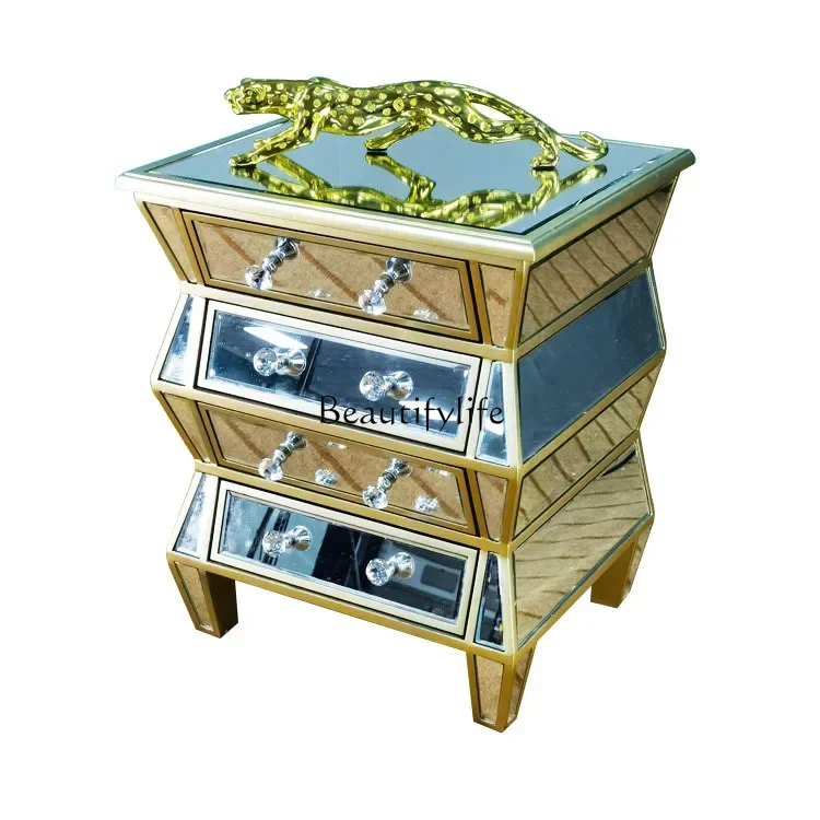 

z.Special-shaped storage mirror bedside table Simple and fashionable mirror furniture Multifunctional cabinet