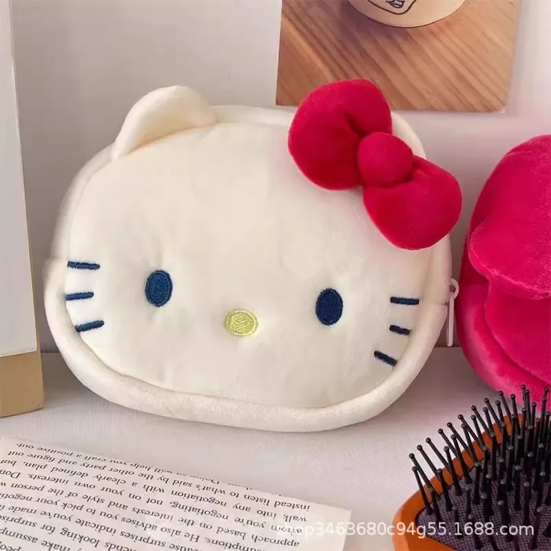 Sanrio Hello Kitty torebka damska dziewczynka kreskówka śliczna moja melodia Pochacco pluszowy portfel torba do przechowywania szminki lalka dla