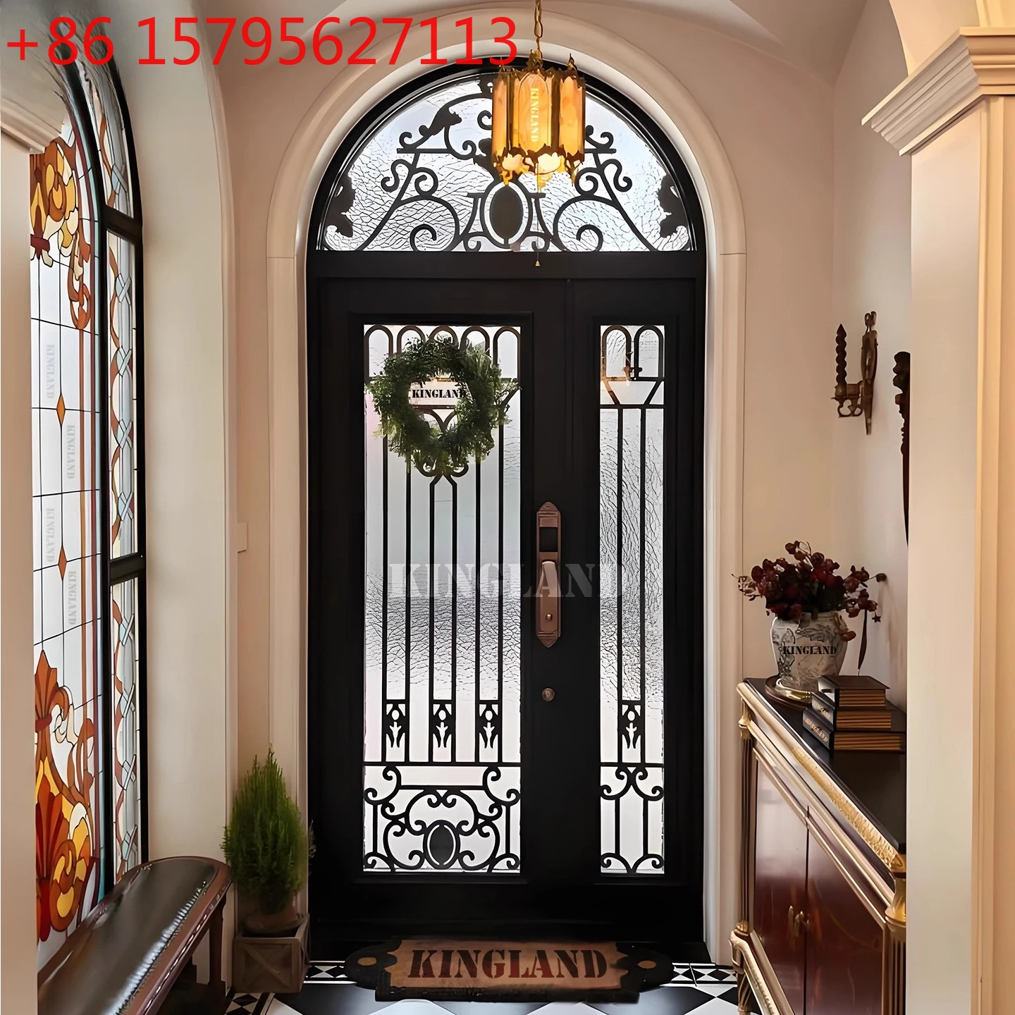 

Кованая дверь, стеклянная входная защитная дверь, сад, мама, европейский стиль, роскошные ворота виллы