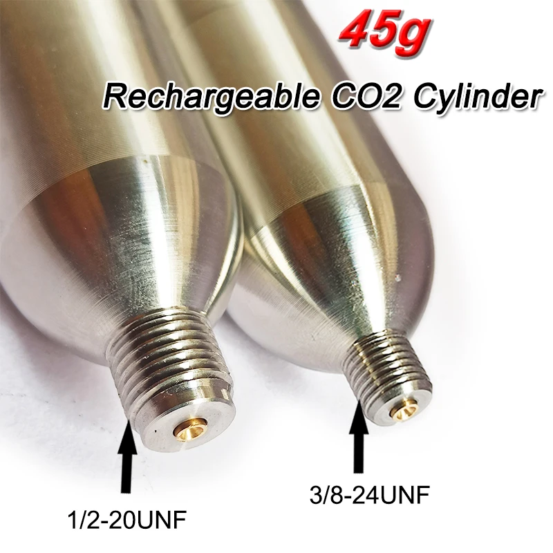 High Pressure 45g Cylinder Refillable Co2 Cartridge for Beer Barrel Brewed Keg Pneumatic Maintenance Outdoor Life Jacket Airbag