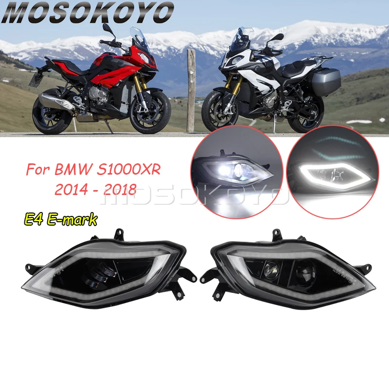 E4 Emark Recognized LED Headlight Assembly with DRL Hi/Lo Beam Headlamp Light for BMW S1000XR S1000 XR 2014 2015 2016 2017 2018