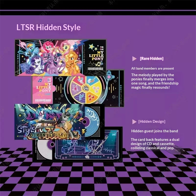 Genuine Kayou My Little Pony Shining Notes Laser Ticket Cards Rock Band Themed Collectible Cards Cartoon Peripheral Souvenir