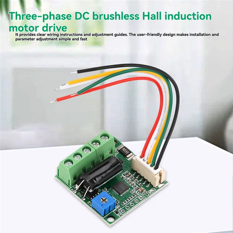 ABSQ-DC 6V12V24V Контроллер скорости двигателя с модулем платы драйвера Hall BLDC с кабельным источником питания
