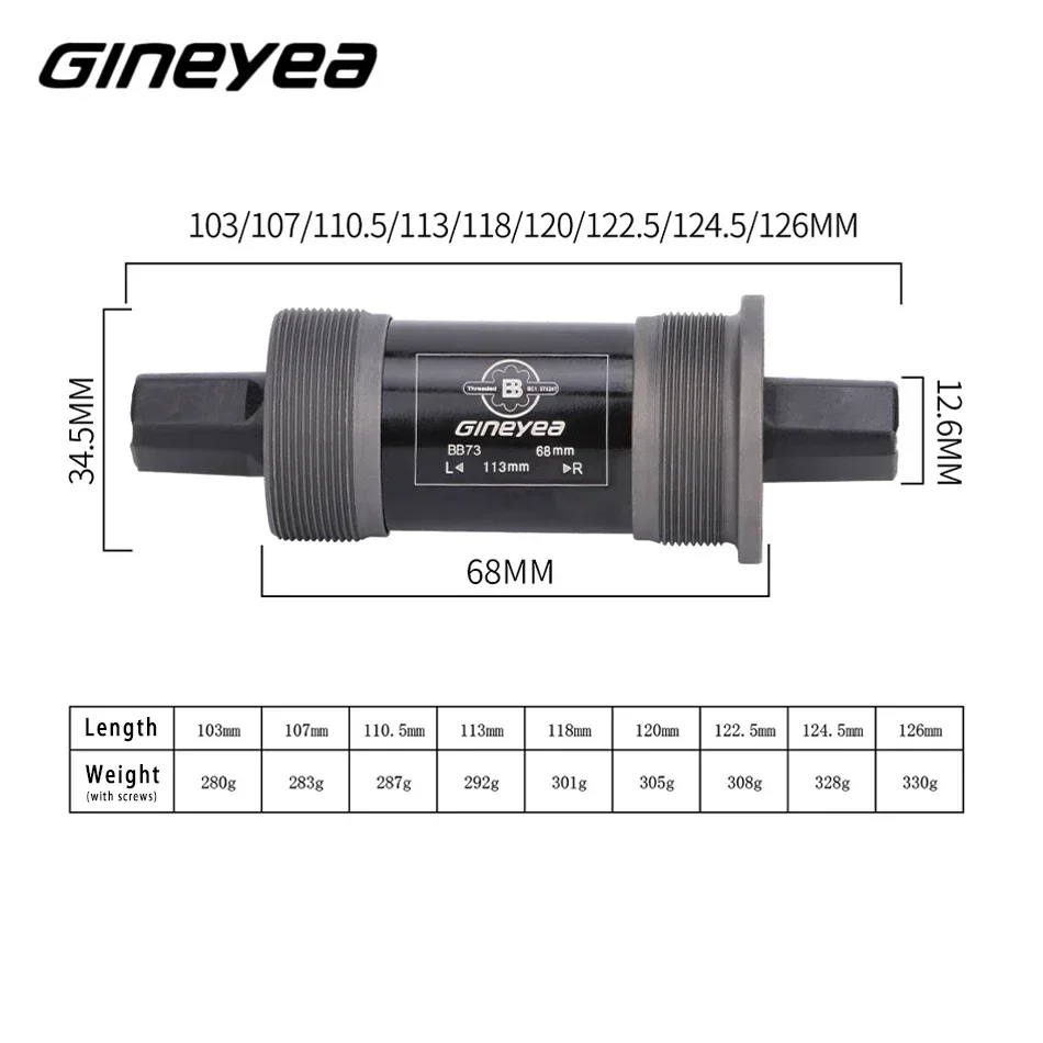Square BB 68mm Bicycle Square Bottom Bracket Carbon Steel Square Tapered Bottom Bracket Road MTB Bike for Brompton view 3
