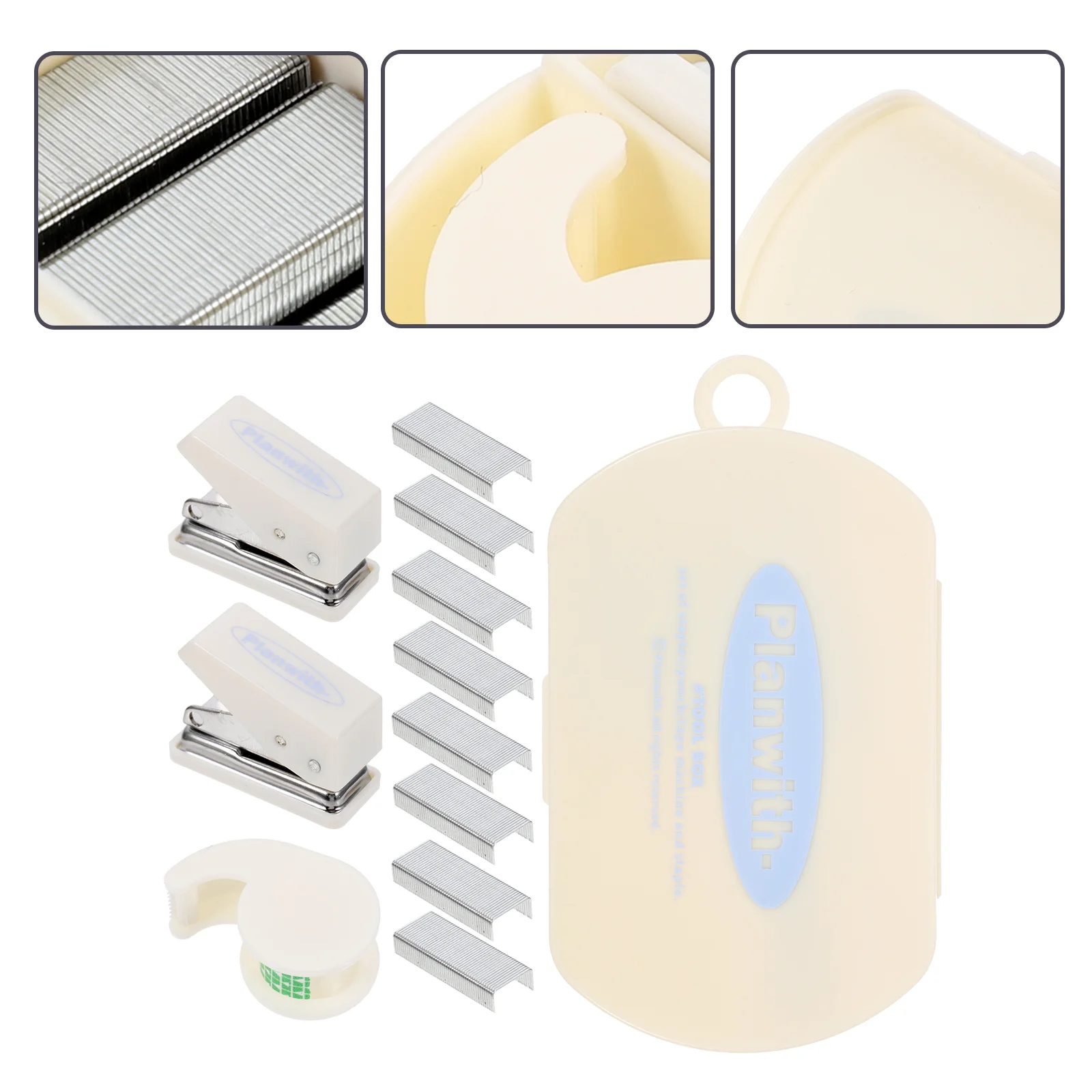 Hand Tool Box Scrapbook Staplers School Supplies Cute Office Mini Tape Dispenser for Desk Abs Metal Student Child